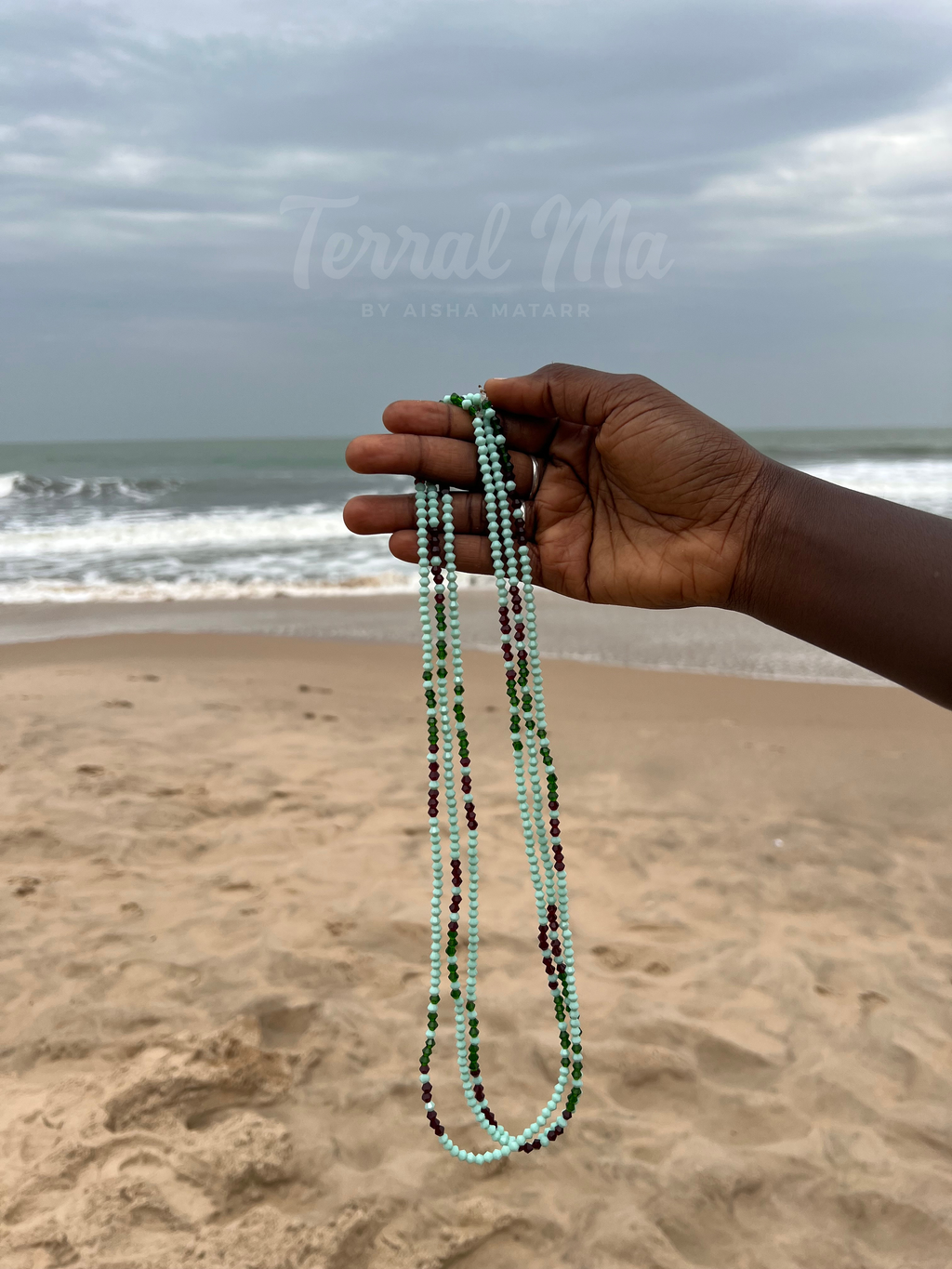 MALI - Turquoise Blue, Brown & Green