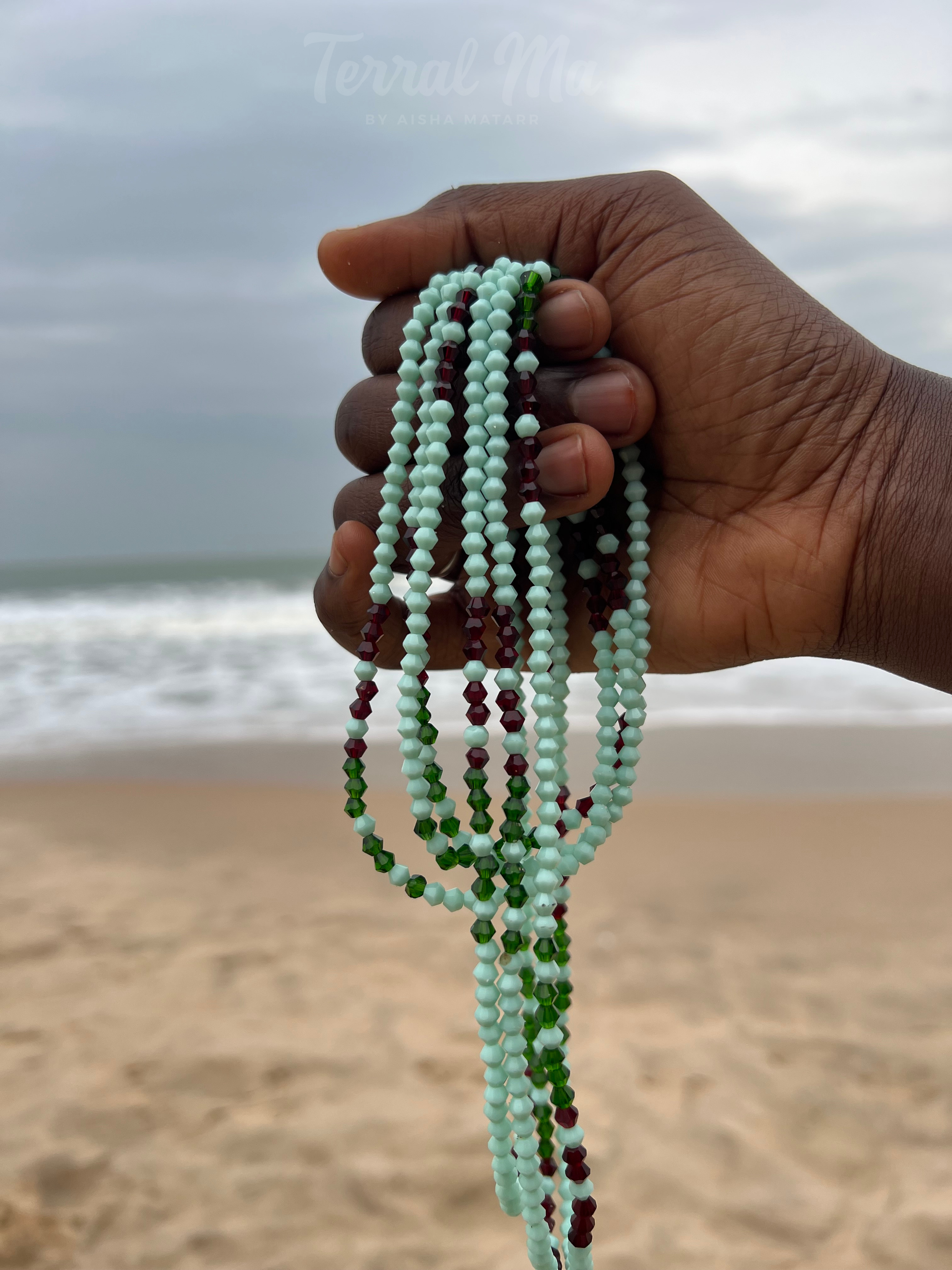 MALI - Turquoise Blue, Brown & Green