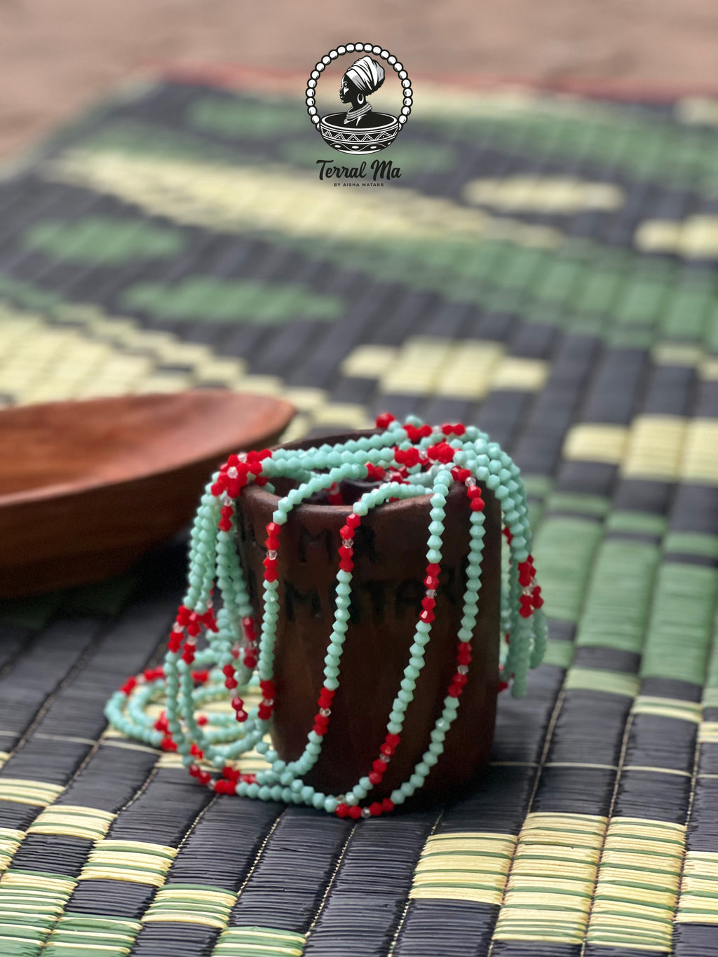 AMINATOU - Turquoise Blue, Red & Silver